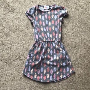 Girls lularoe dress with feathers